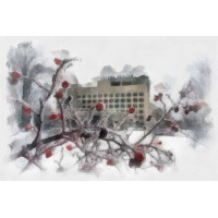Картина Отель зима 